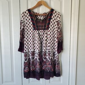 UMGEE Floral Top Tunic Scallop